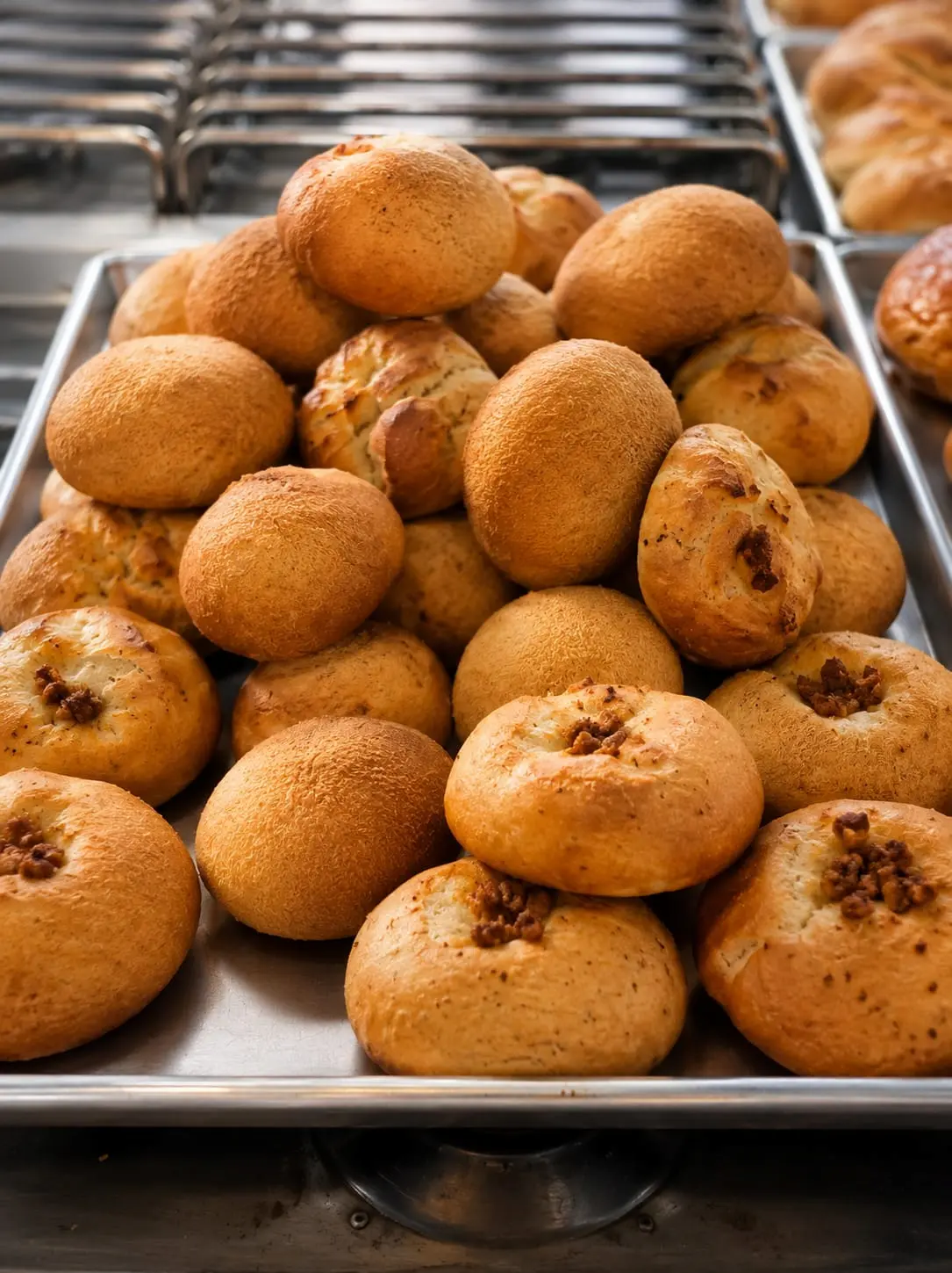 Mogollas tradicionales recién horneadas con corteza dorada